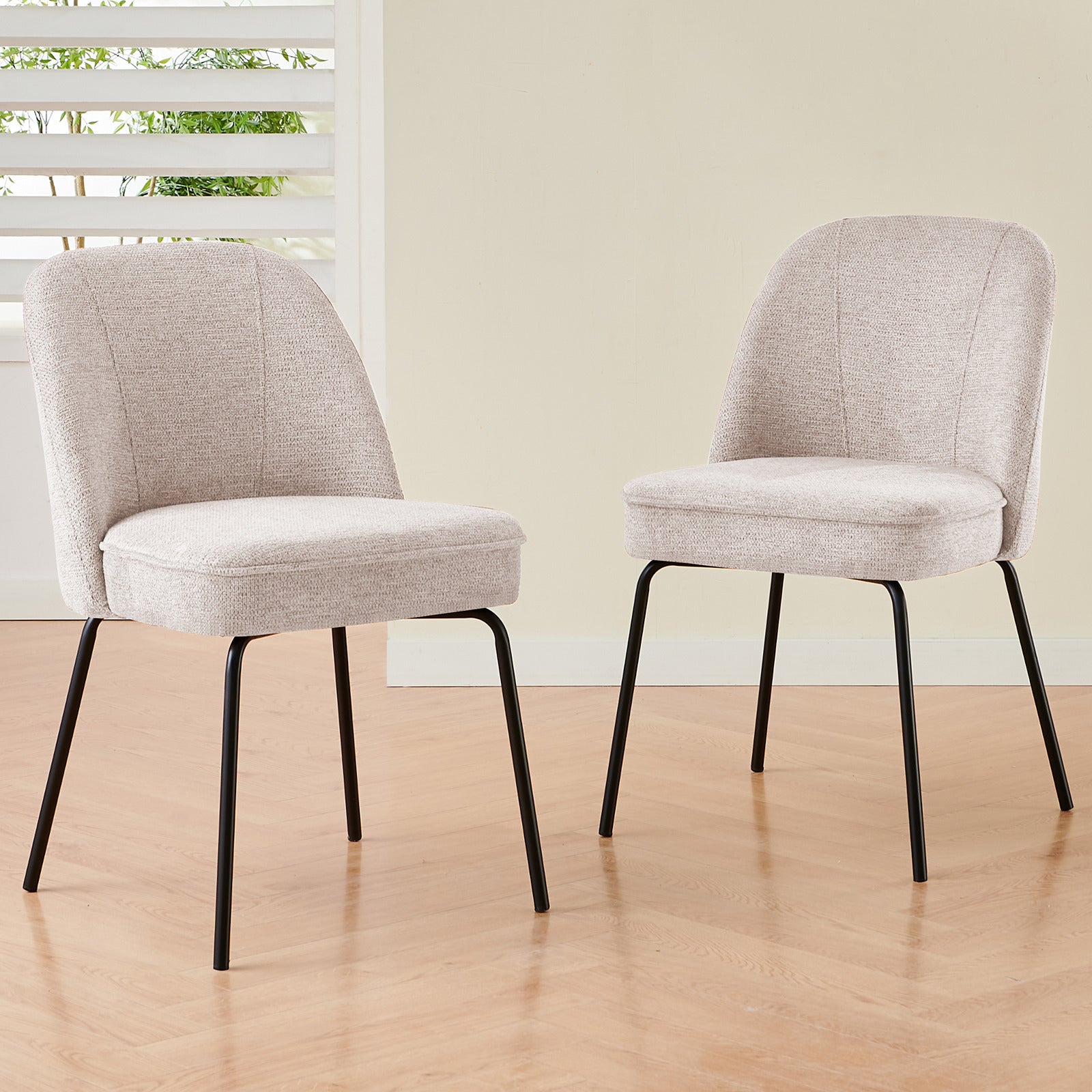 Churn Dining Chairs Velvet Cushioned - Set of Two