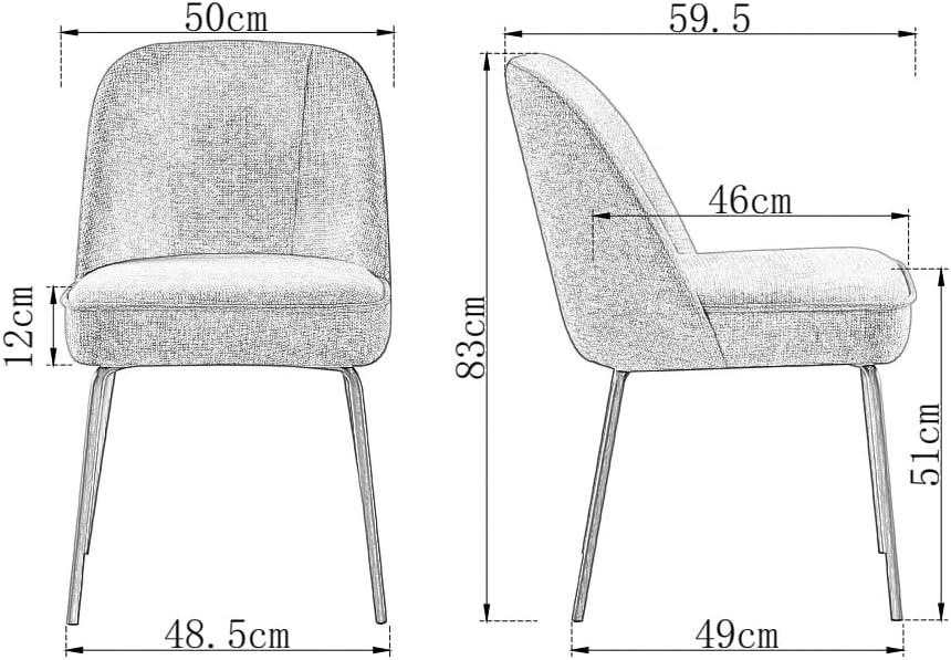 Churn Dining Chairs Velvet Cushioned - Set of Two