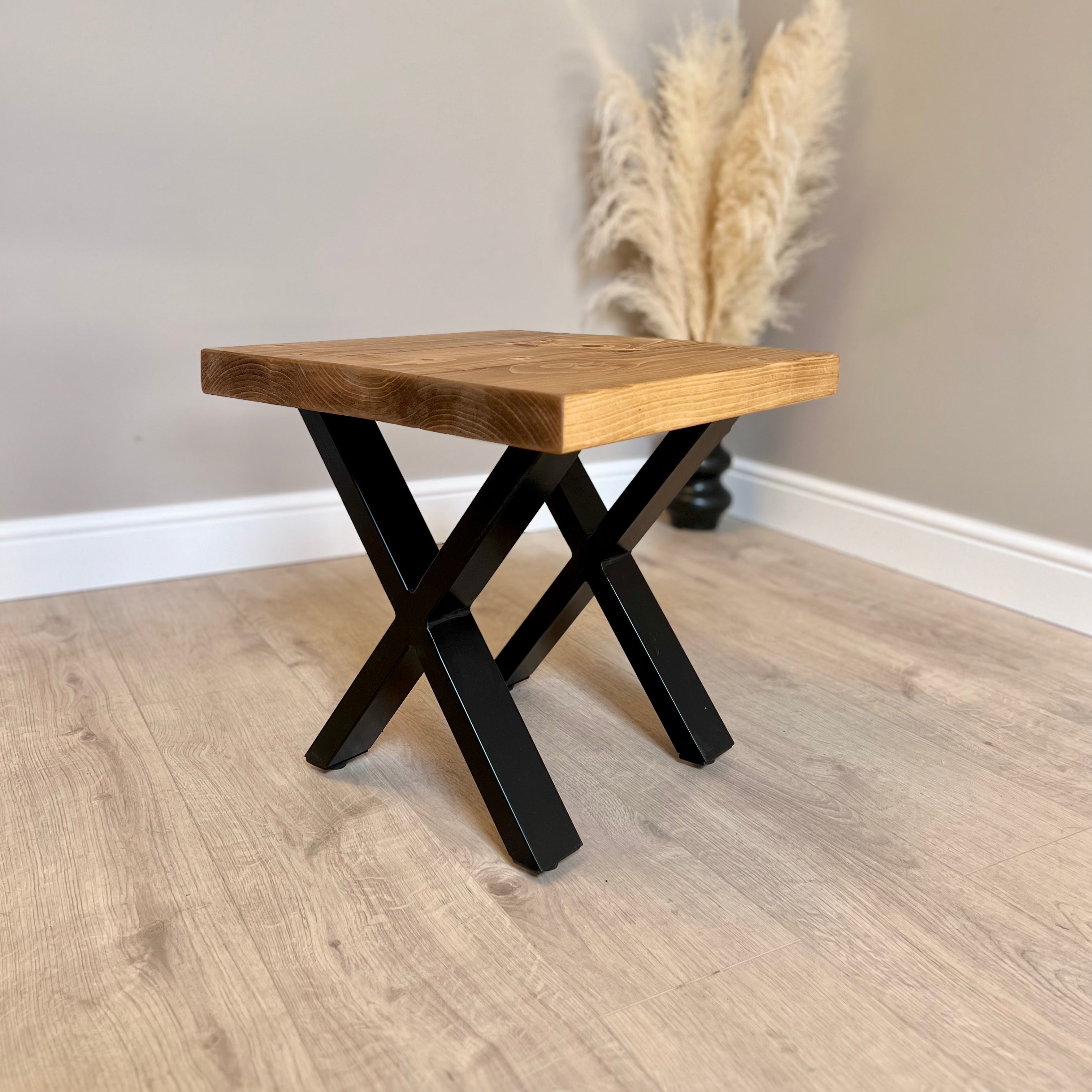 Rustic Coffee table, Bedside Table, side table - Cross Leg Tables masterplank-shop