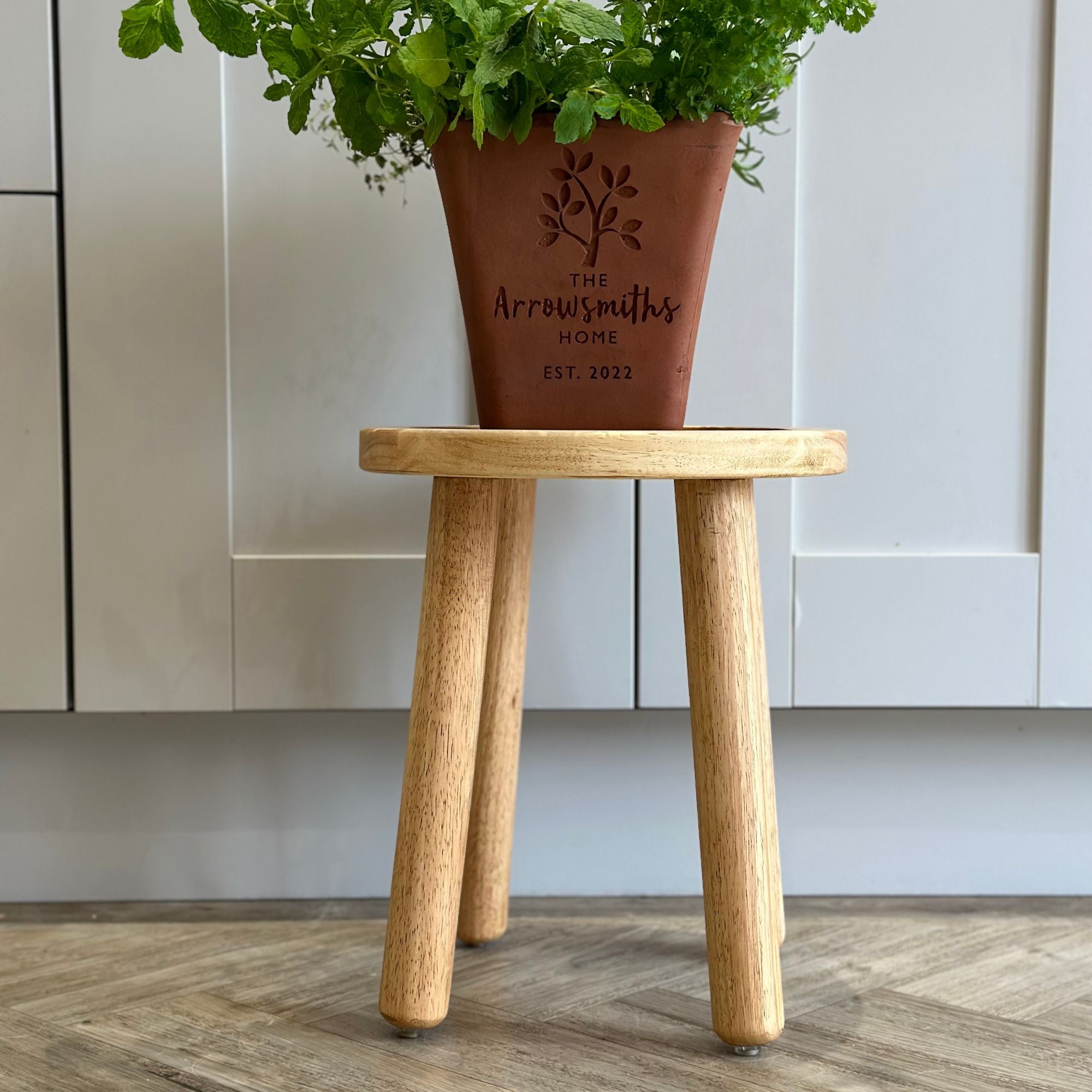 Rustic Small Wooden Stool - Milking stool - Oxford Stool Masterplank UK