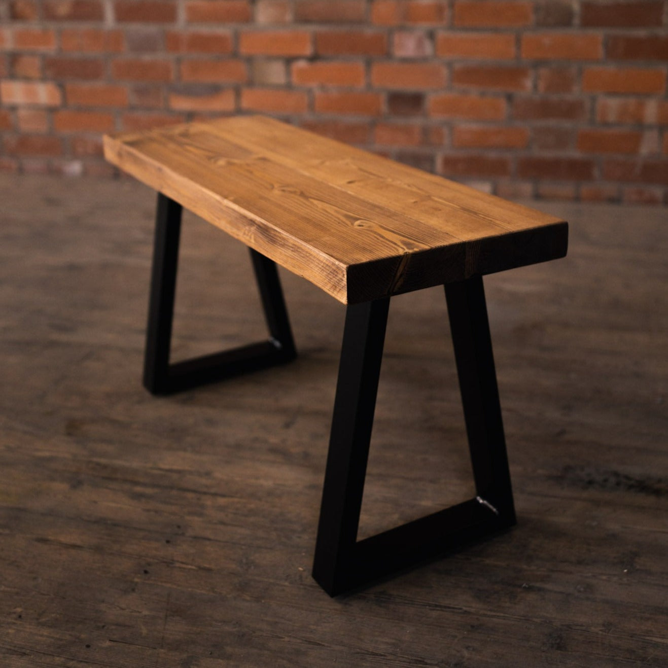 Rustic Dining Bench - Thin Trapeze Bench masterplank-shop