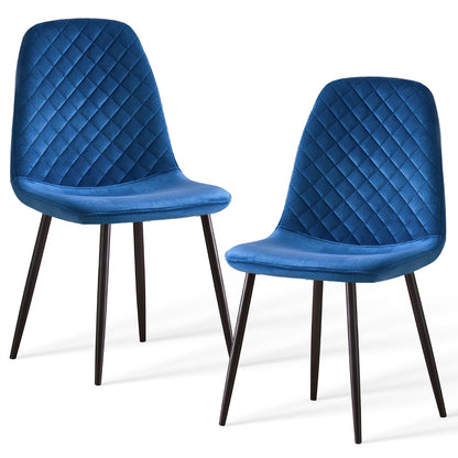 Caradoc dining chairs - Faux leather / Velvet - Set of Two