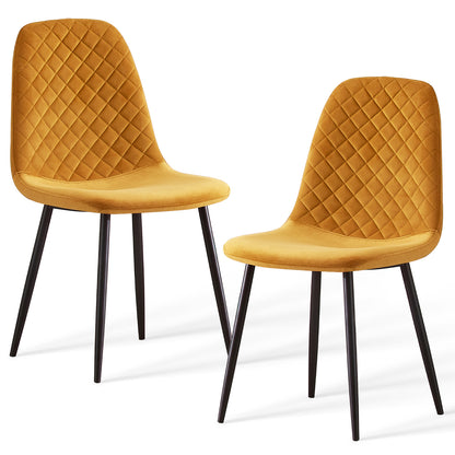 Caradoc dining chairs - Faux leather / Velvet - Set of Two