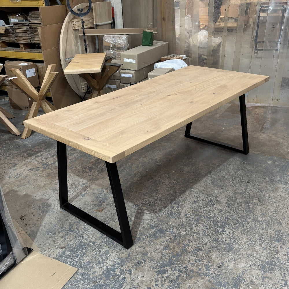 Outlet - Solid Oak Boscobel top 200cm x 90cm  - Choice of legs - Stained in Mist