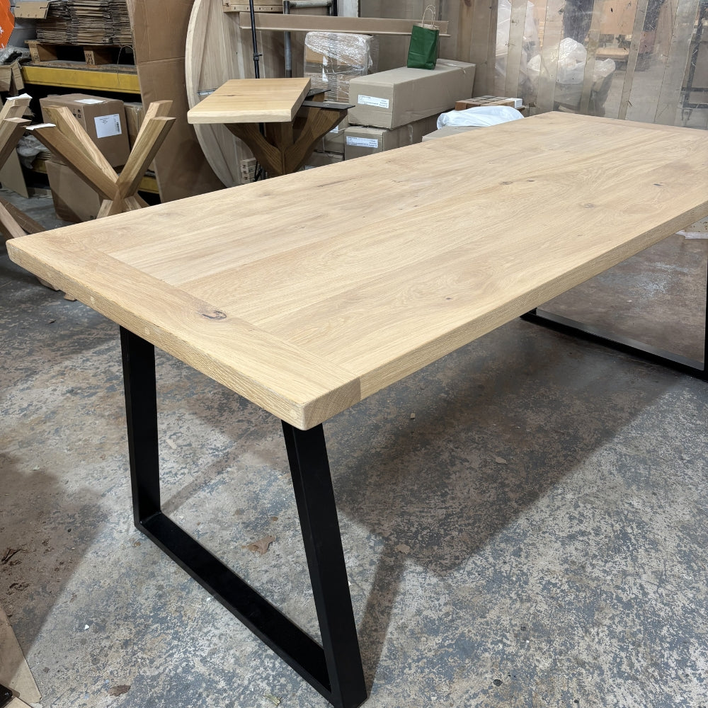 Outlet - Solid Oak Boscobel top 200cm x 90cm  - Choice of legs - Stained in Mist