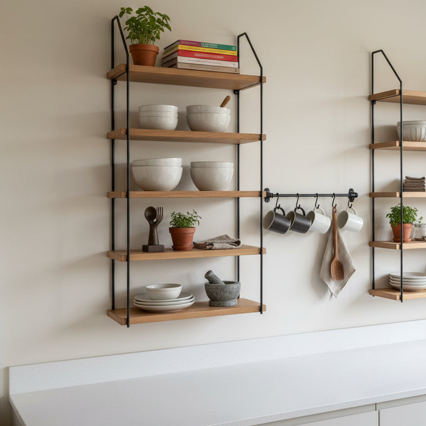 Rustic Wooden Wall Mounted Bookshelf handcrafted in the UK Wall Shelves &amp; Ledges Masterplank UK