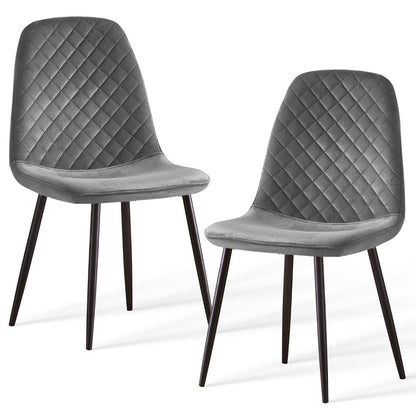Caradoc dining chairs - Faux leather / Velvet - Set of Two