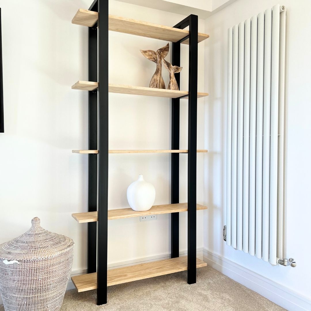 Solid Oak Premium wood - Bookcase storage rack Wall Shelves &amp; Ledges Masterplank UK   