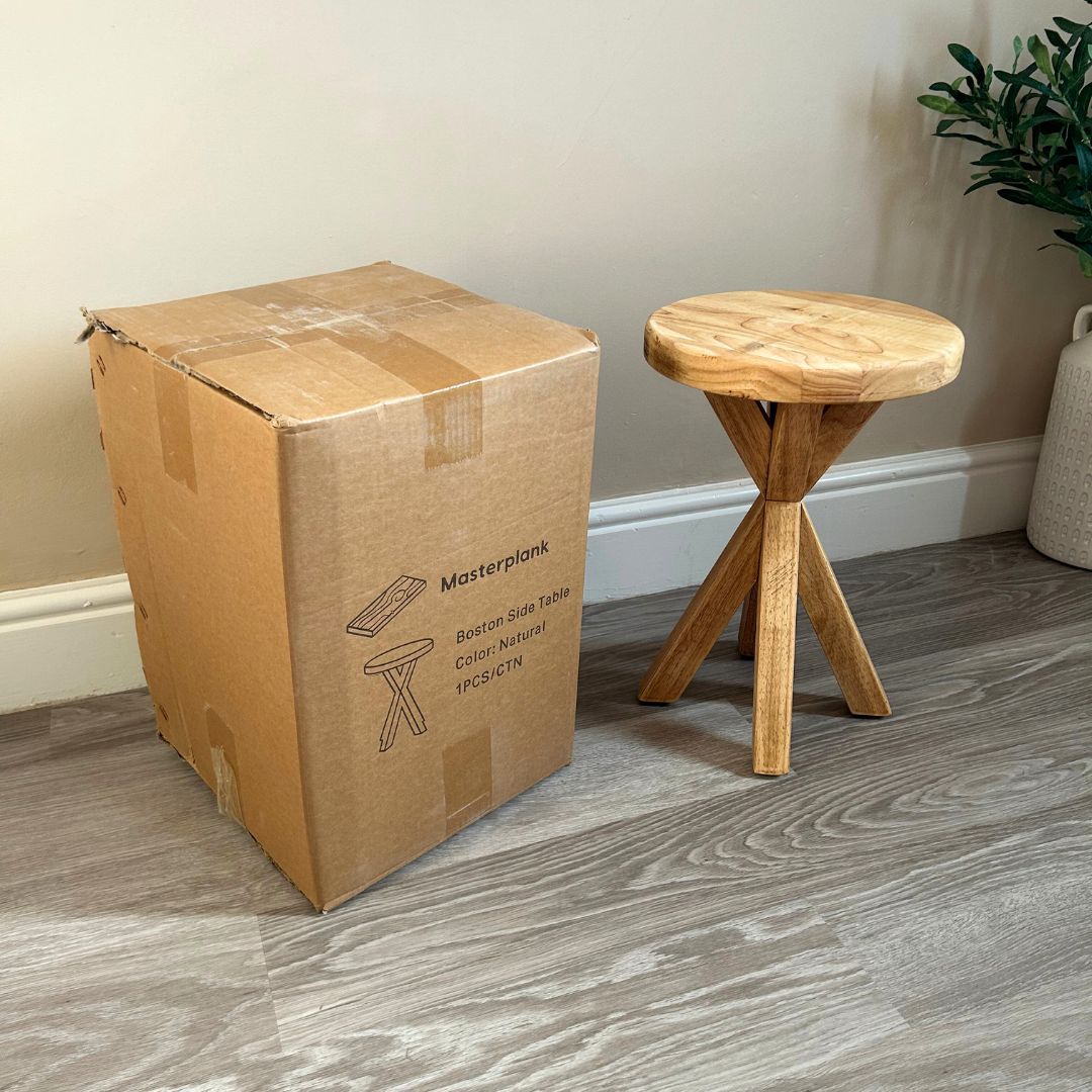 Rustic Wooden side table - Crossed leg table - Boston side table  Masterplank UK   