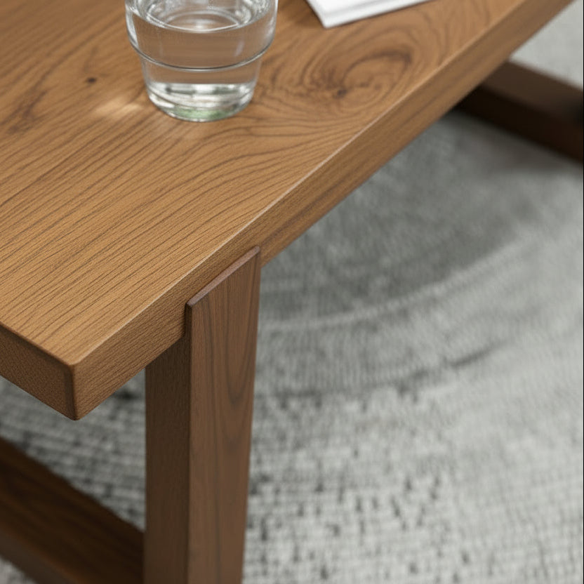 Burnan Solid Oak Coffee Table - Oak Box legs
