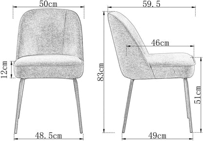 Churn Dining Chairs Velvet Cushioned - Set of Two