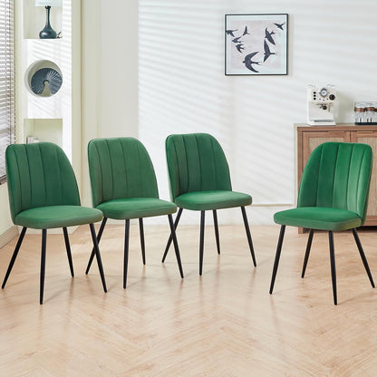 Hedger Dining Chairs - Velvet/Faux leather - Set of Two