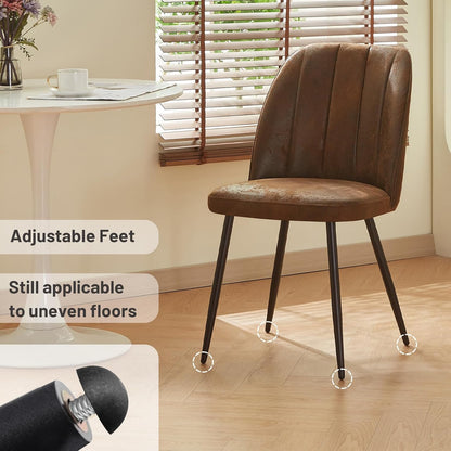 Hedger Dining Chairs - Velvet/Faux leather - Set of Two