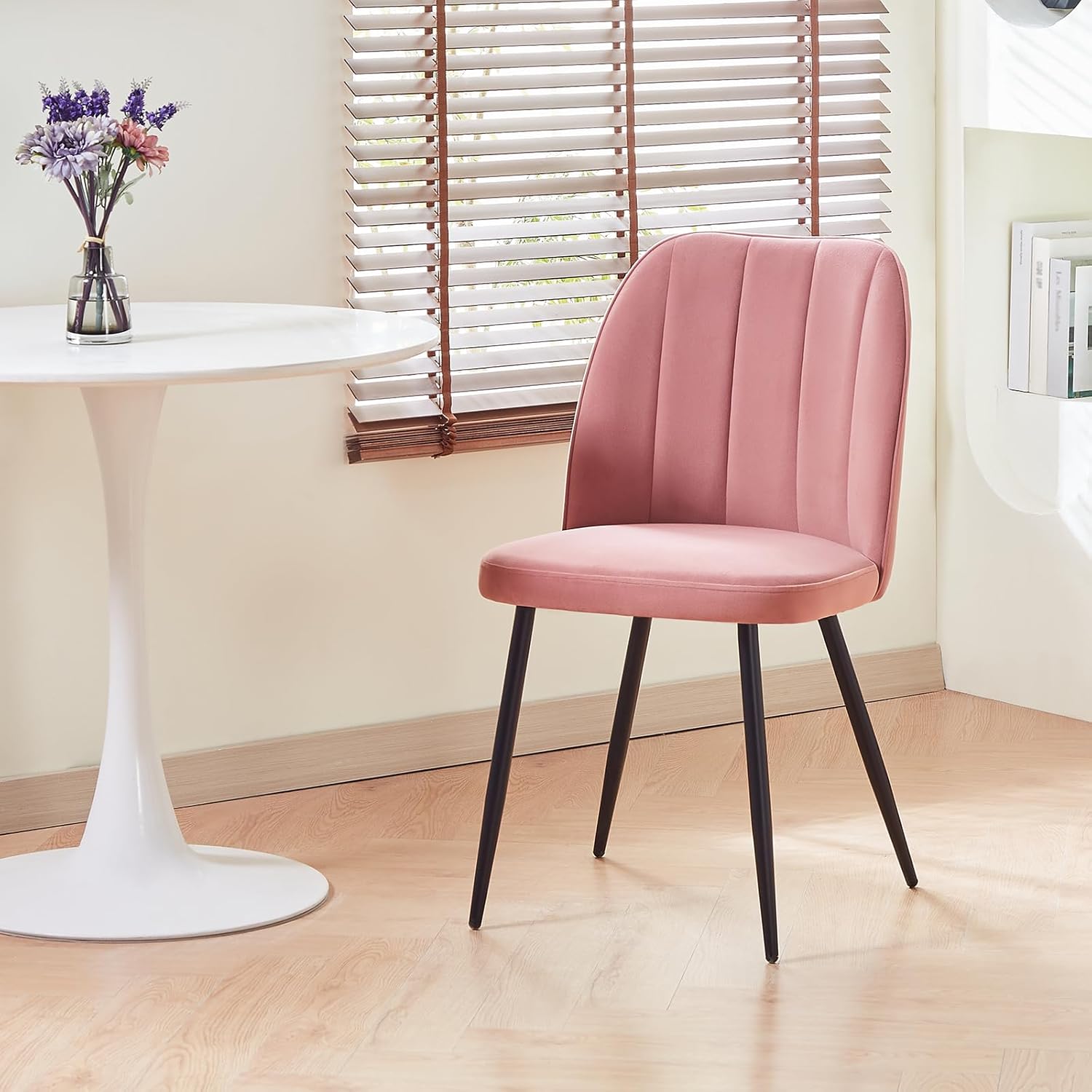 Hedger Dining Chairs - Velvet/Faux leather - Set of Two