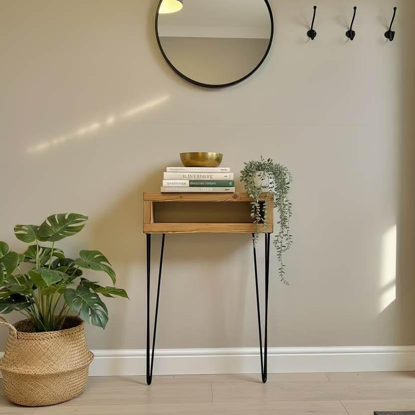 Francis Rustic Wooden Entry Console/Side Table handcrafted in the UK Tables masterplank-shop   
