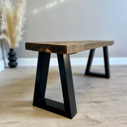 Rustic Dining Bench - Thick Trapeze Bench masterplank-shop   