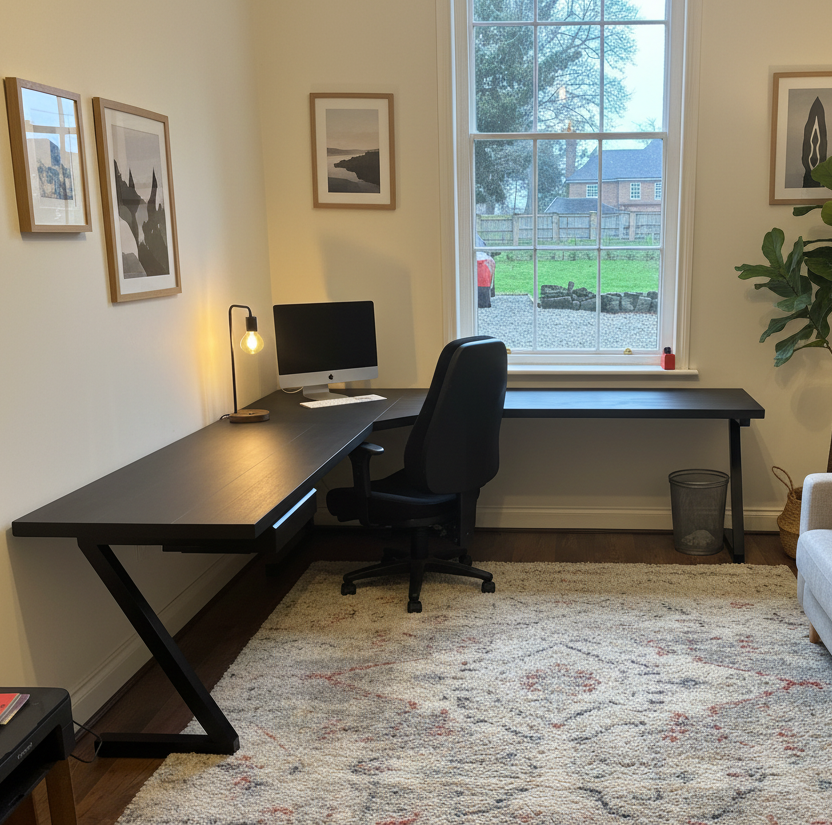 Rustic Corner Wooden office desk - Choice of legs