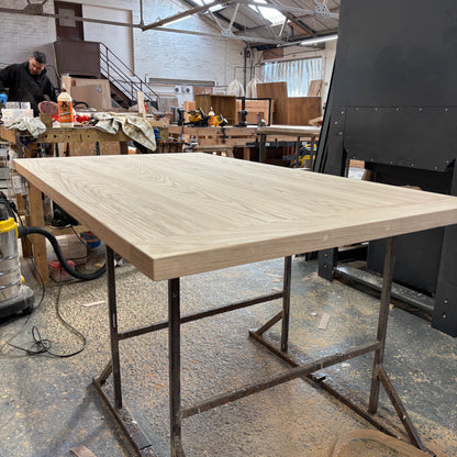 Ex Demo - 150cm x 87cm Solid Ash Dining Table with Breadboard ends - Choose your legs