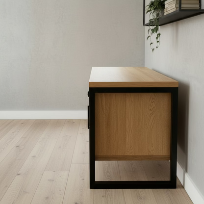 Solid Oak Dranter Desk  - Box frame legs