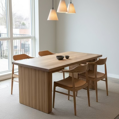 Solid Oak Panelled base Dining Table