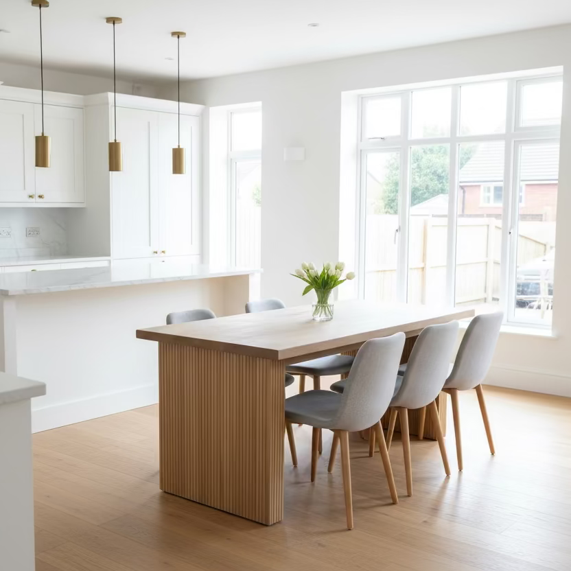 Solid Oak Panelled base Dining Table