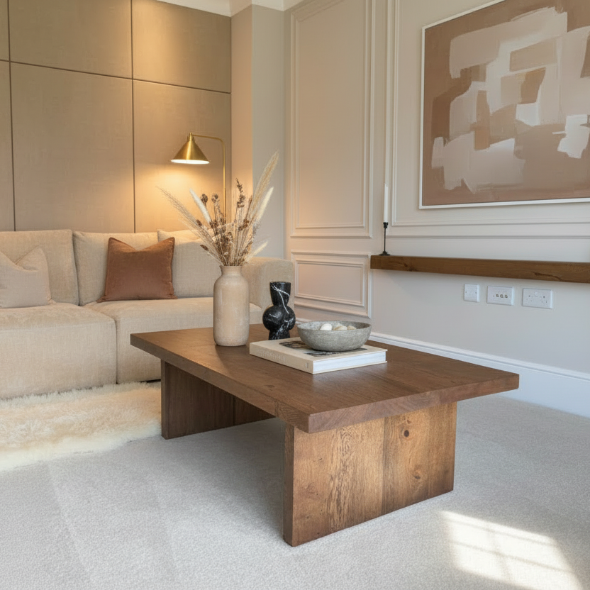 Solid oak coffee table 