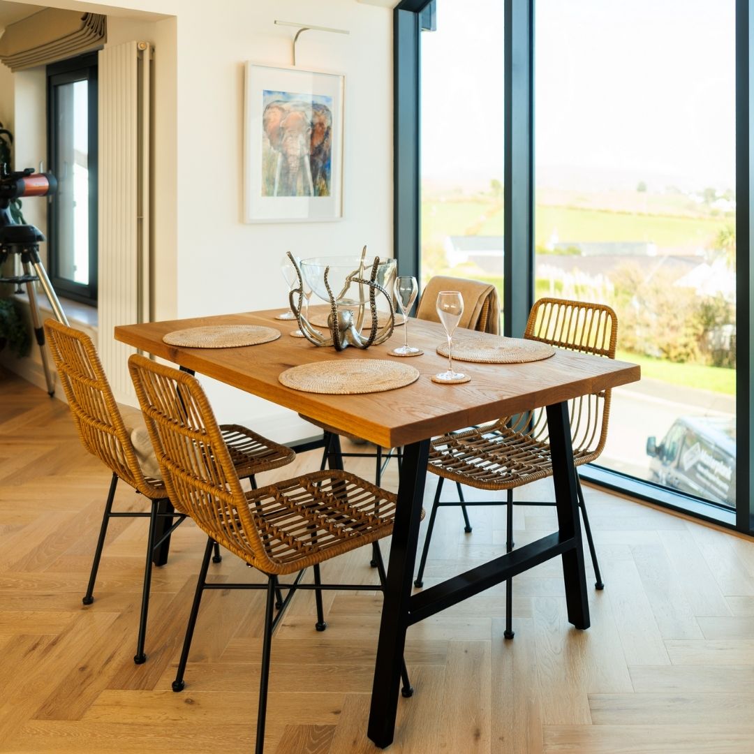 Rustic Solid Oak Dining table set 