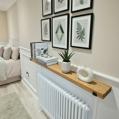 Rustic Wooden Radiator Shelf handcrafted in the UK Shelves masterplank-shop
