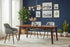 faux leather dining chairs with wooden table
