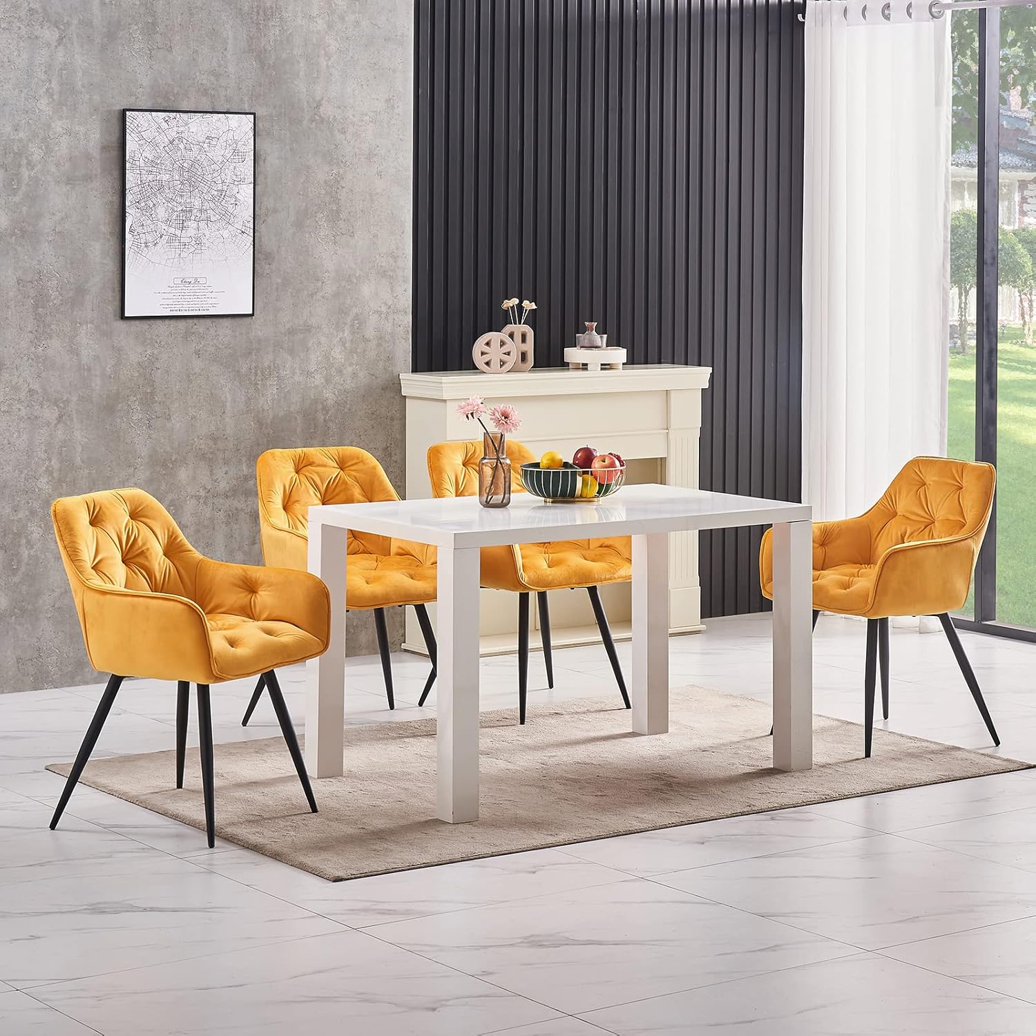 Dalby Thick cushioned velvet Dining Chairs - Set of Two