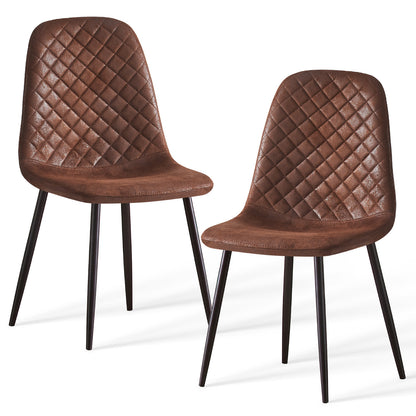 Caradoc dining chairs - Faux leather / Velvet - Set of Two