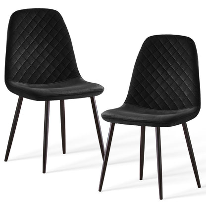 Caradoc dining chairs - Faux leather / Velvet - Set of Two