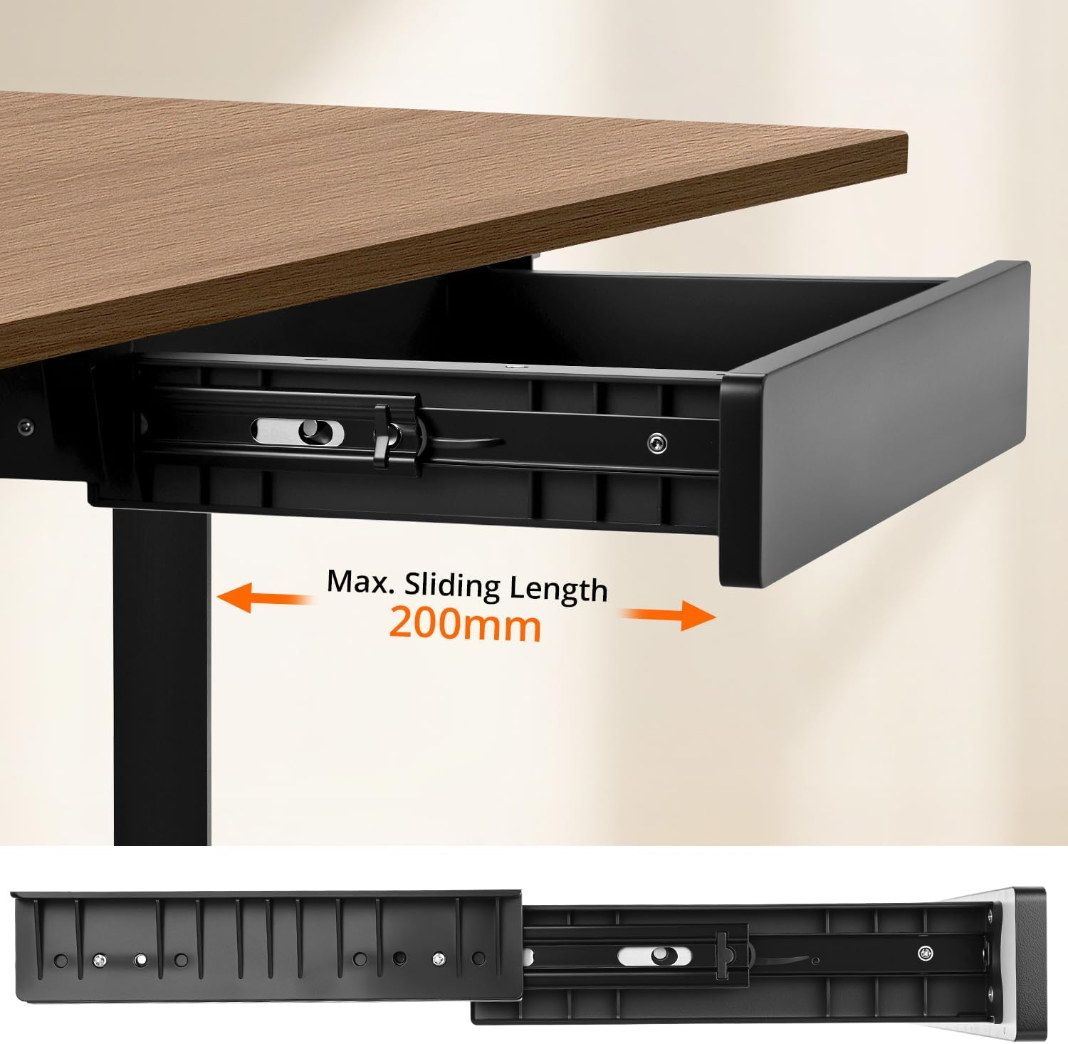 Rustic office desk - Thin Trapeze legs