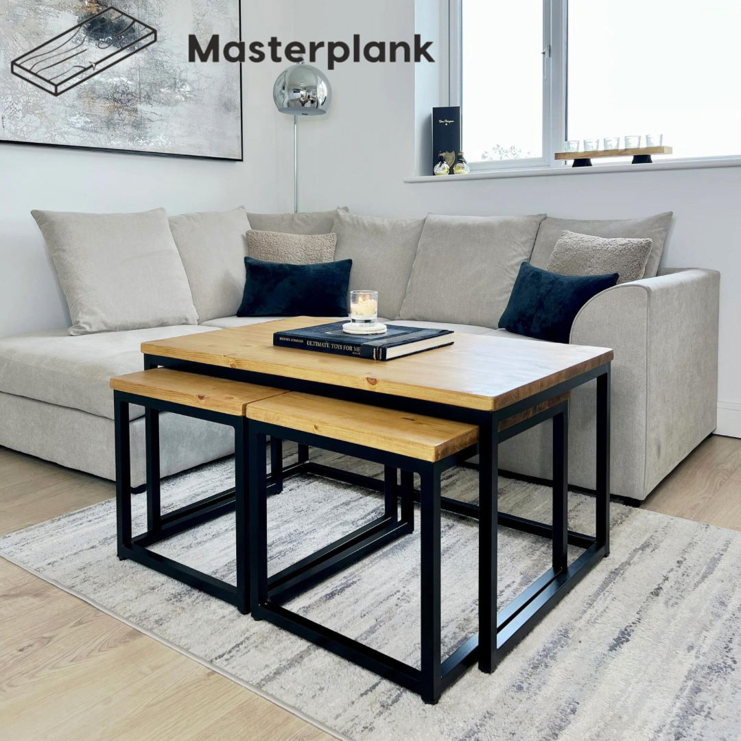 Rustic nest of Coffee tables  Masterplank UK   
