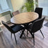 Rustic Reclaimed Round Dining Table - Steel crossed leg Tables Masterplank UK 110cm Diameter  