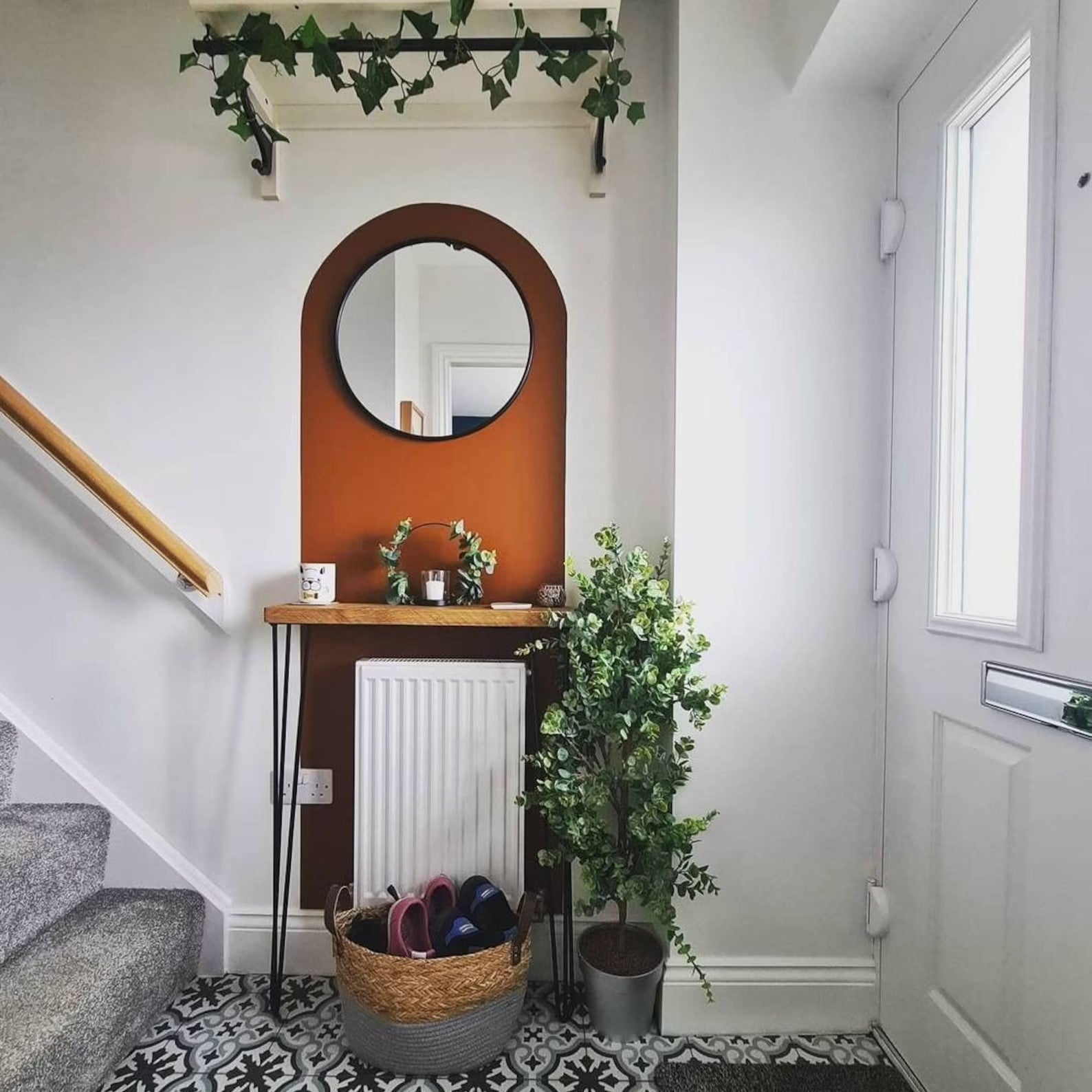 Rustic Wooden Radiator Shelf &amp; Console Table handcrafted in the UK Shelving masterplank-shop   
