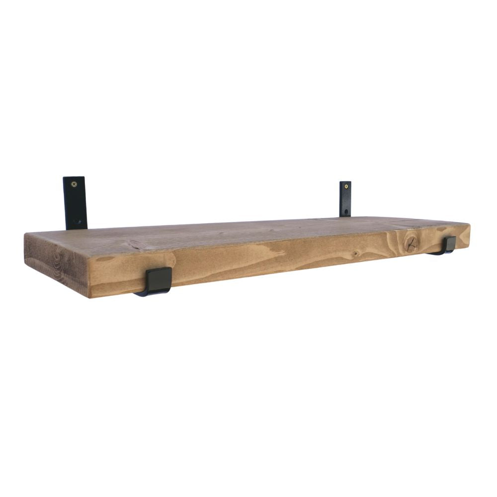 Rustic Wooden Shelf handcrafted in the UK Wall Shelves &amp; Ledges Masterplank UK 50cm Seated 