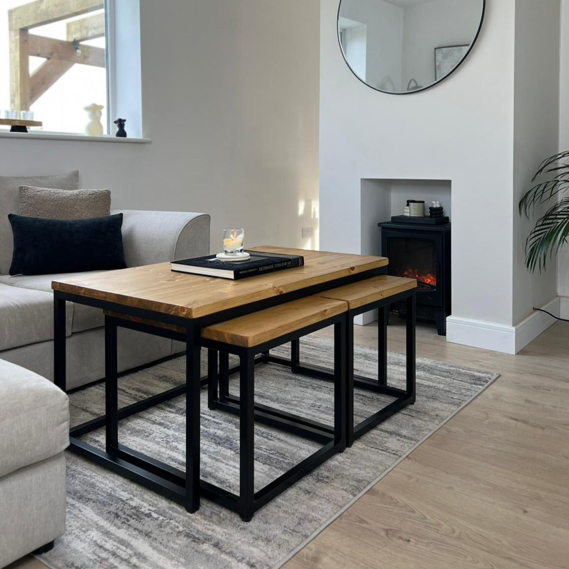 Rustic nest of Coffee tables  Masterplank UK   