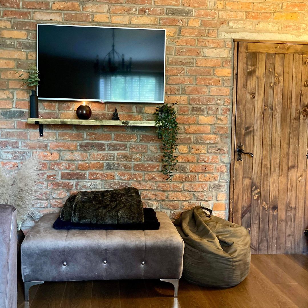 Rustic Wooden Shelf handcrafted in the UK Wall Shelves &amp; Ledges Masterplank UK 150cm Flat lipped 